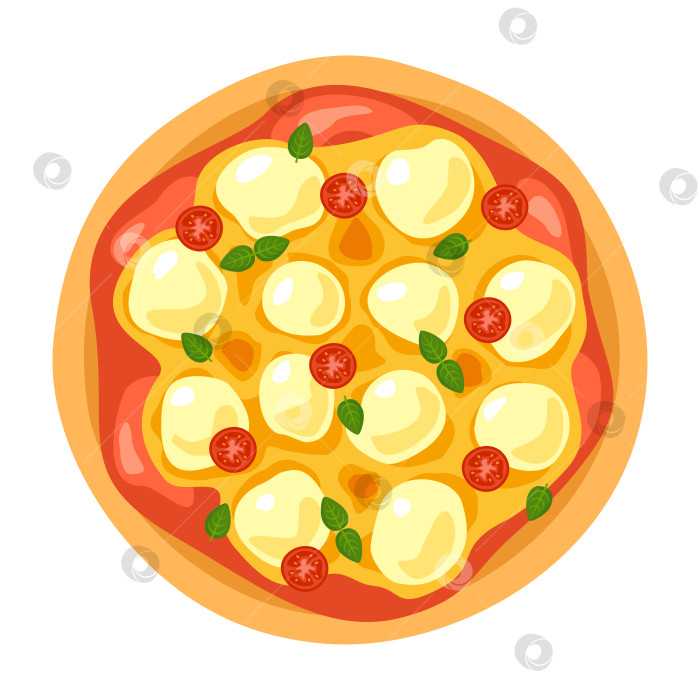 Скачать Иллюстрация пиццы "Буффало", вид сверху. Векторная плоская современная иллюстрация фотосток Ozero