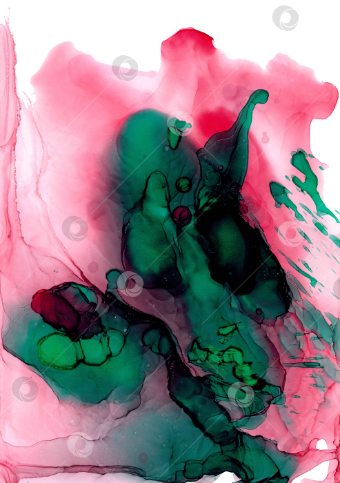 Скачать Выразительная абстрактная композиция в темных тонах. Человеческие силуэты машут руками в розовом дыму. Экзотические цветы с бордовыми пятнами в малиновом облаке. Современные роскошные обои в технике флюид-арт. фотосток Ozero