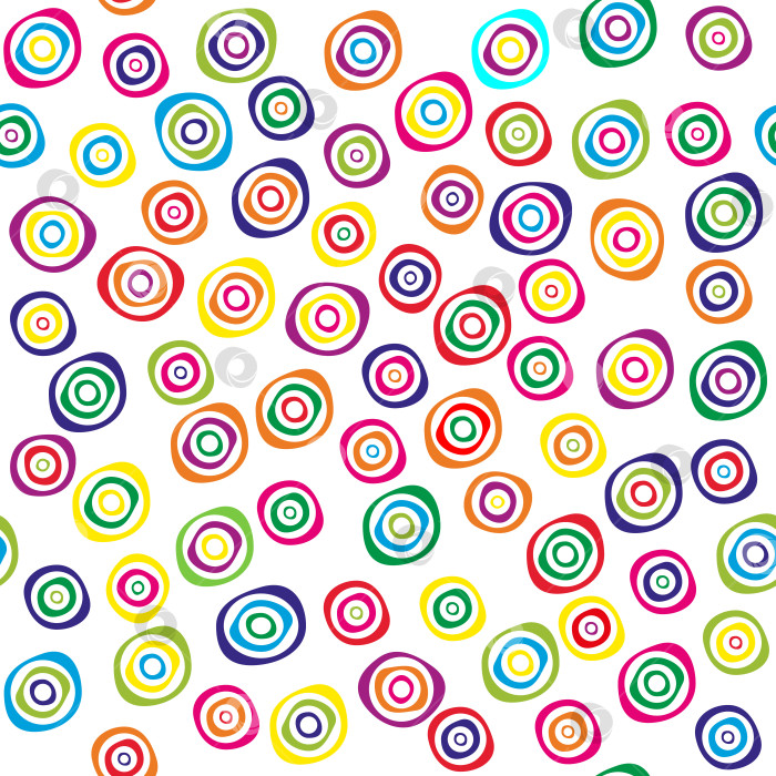 Скачать Бесшовный абстрактный фон с разноцветными круглыми каракулями. фотосток Ozero