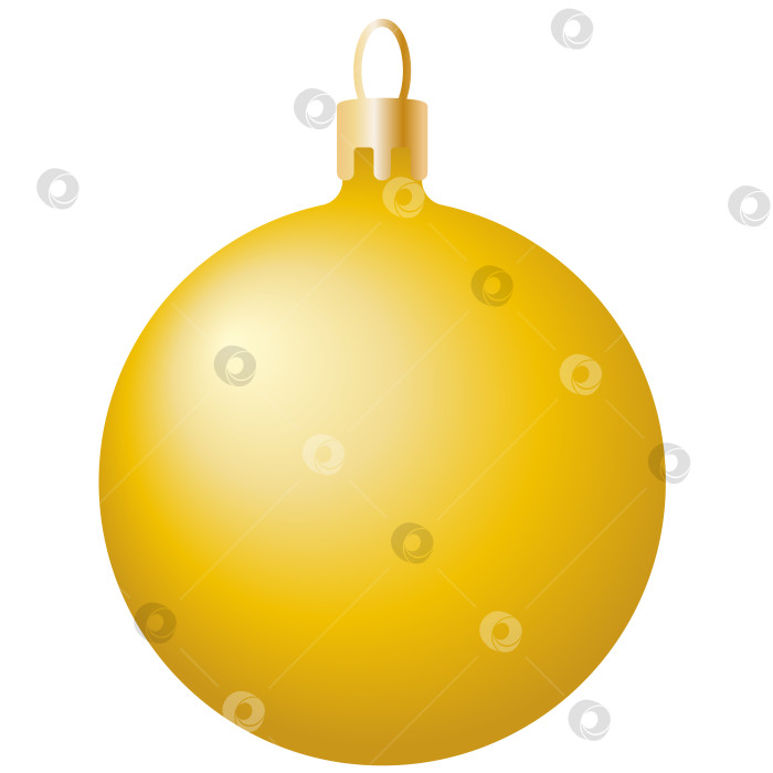 Скачать Золотой рождественский бал. Векторный желтый глянцевый рождественский шар isola фотосток Ozero