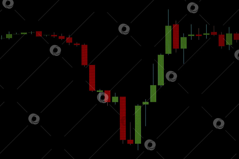 Скачать График движения цены акций с красными и зелеными японскими свечами фотосток Ozero