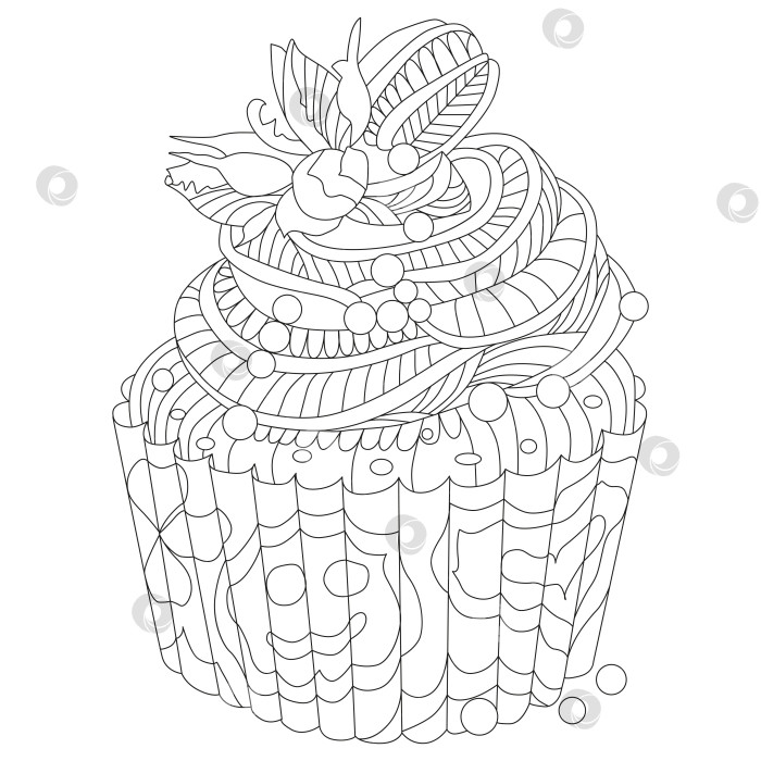 Скачать Векторный кусок торта с абстрактными орнаментами. фотосток Ozero