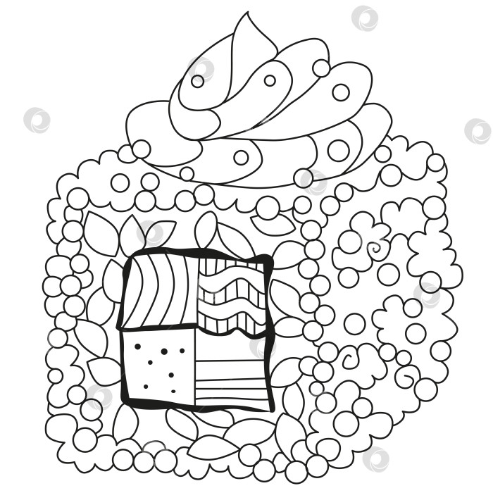 Скачать Суши "Зентангл". Нарисованная от руки декоративная векторная иллюстрация для раскрашивания фотосток Ozero