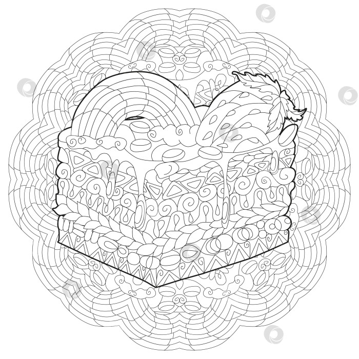 Скачать Декоративный узор для торта на круглой подложке с рисунком фотосток Ozero