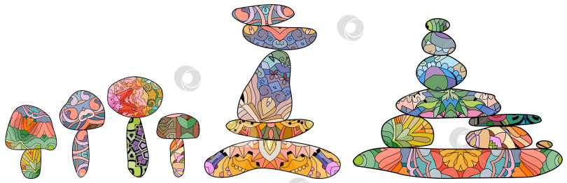 Скачать Векторная иллюстрация весов, сделанных из цветных камней. фотосток Ozero