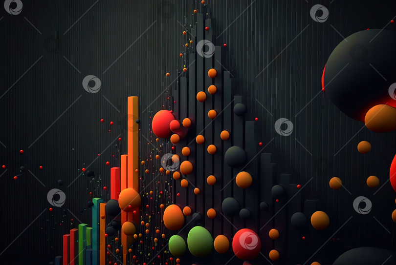 Скачать Абстрактная концепция графа данных с кластерами данных и частицами. Концепция цифровой сортировки и управления для бизнеса и финансов. Сгенерированный искусственный интеллект. фотосток Ozero