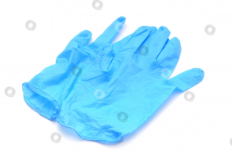 Скачать Синие медицинские перчатки, выделенные на белом фоне фотосток Ozero