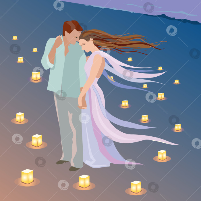 Скачать Романтическое свидание на пляже при свечах фотосток Ozero