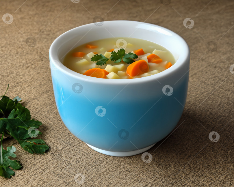 Скачать вегетарианский суп в глубокой тарелке фотосток Ozero