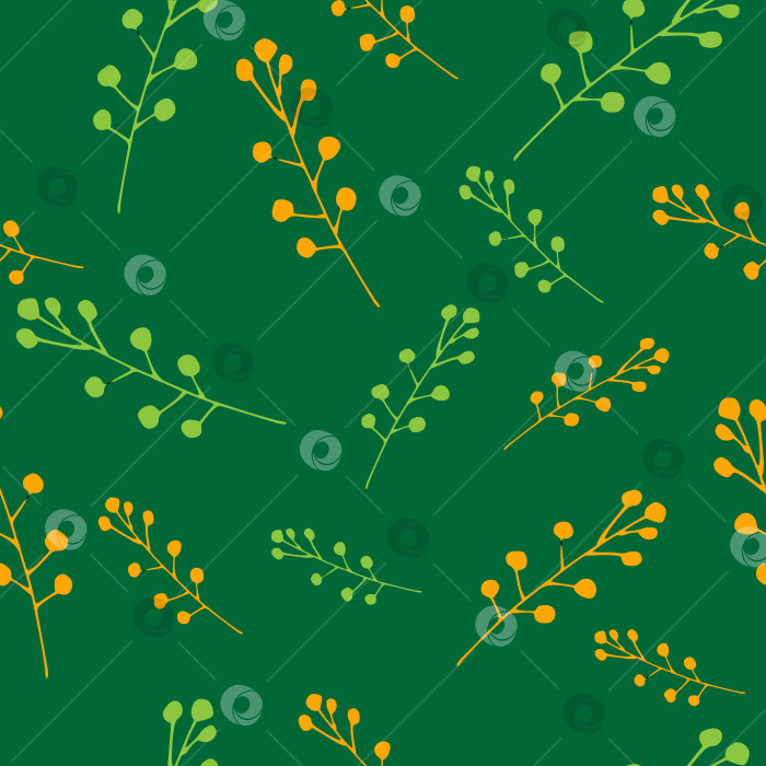 Скачать забавный векторный растительный узор и оранжевые цветы фотосток Ozero