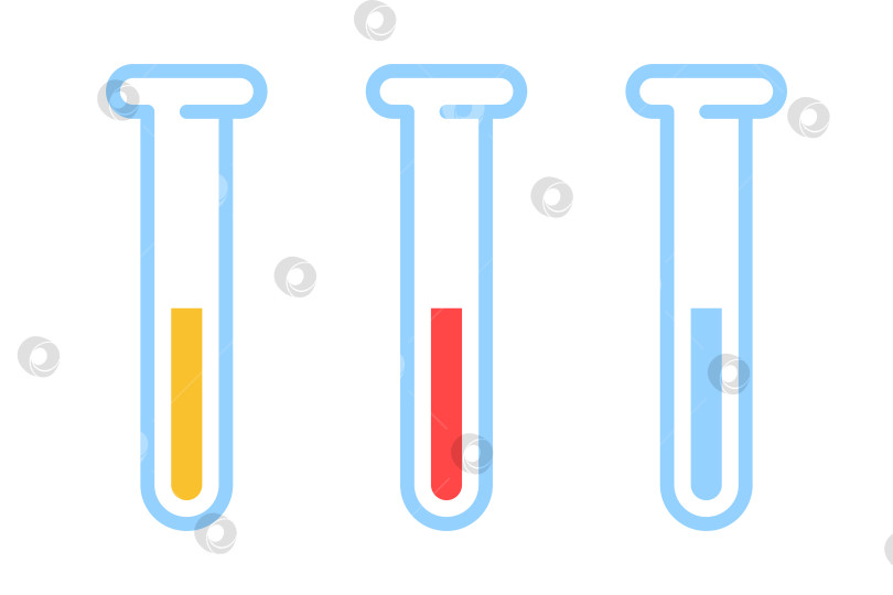 Скачать Лабораторные пробирки. Векторные современные значки пробирок фотосток Ozero