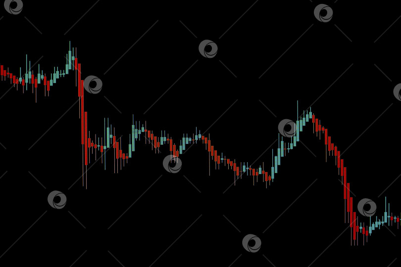 Скачать Биржевой график падающего рынка на черном фоне. Отступление фотосток Ozero