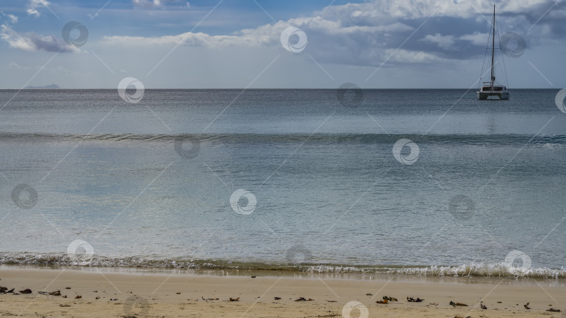 Скачать Волны бирюзового океана накатывают на берег. фотосток Ozero