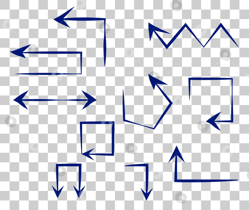 Скачать Элементы инфографики на изолированном белом фоне, простые стрелки. Стиль линейного искусства. Набор различных указателей и стрелок. Каракули фотосток Ozero