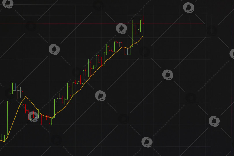 Скачать Финансовая диаграмма на черном фоне. Фракталы и среднее значение  фотосток Ozero