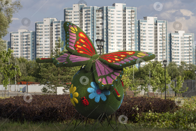 Скачать Фигура бабочки в Южном ландшафтном парке. Москва фотосток Ozero