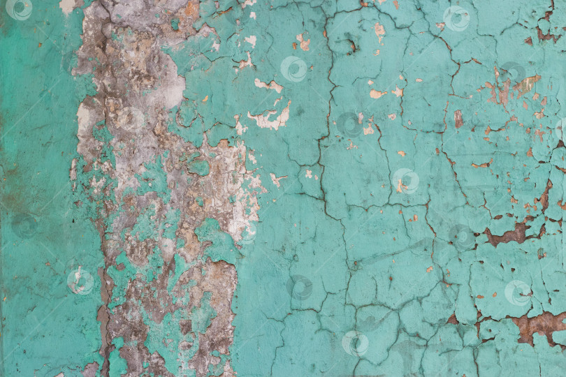 Скачать абстрактный фон синей стены потрепан непогодой, потрескался. фотосток Ozero
