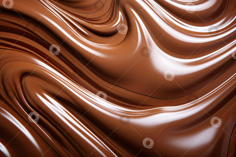Скачать Жидкий фон на поверхности растопленного шоколада. Абстрактная текстура. Генеративный искусственный интеллект. фотосток Ozero