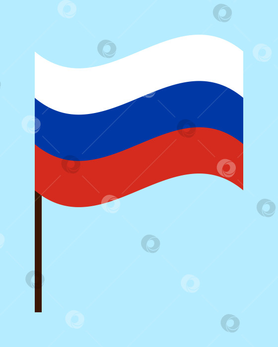 Скачать Российский флаг развевается на ветру. Векторная иллюстрация w фотосток Ozero