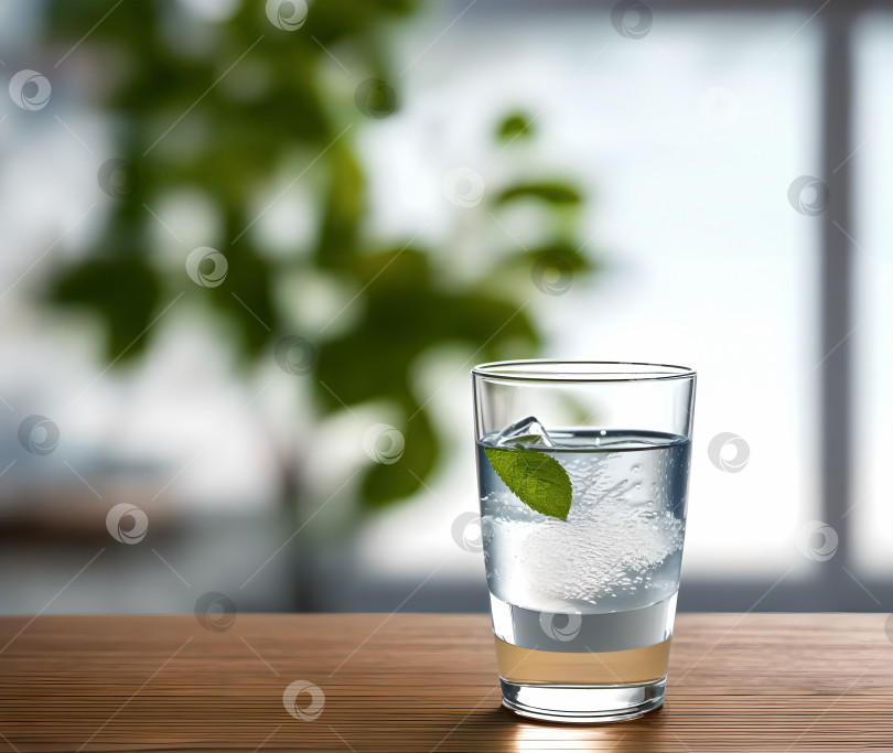 Скачать стакан воды на деревянном столе фотосток Ozero