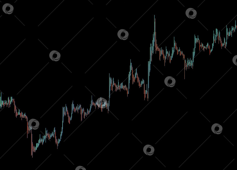 Скачать Зелено-красная восходящая диаграмма на черном фоне. Фондовый рынок ch фотосток Ozero