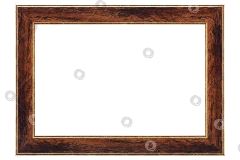 Скачать Коричневая рамка для макета холста, выделенная на белом фоне фотосток Ozero