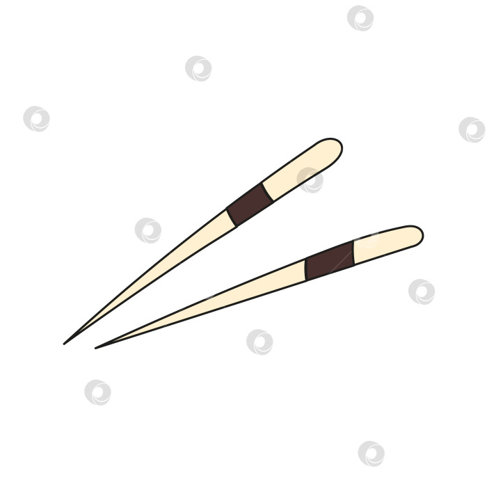 Скачать Значок азиатских палочек для суши с изолированным значком. Векторная иллюстрация. Традиционное азиатское блюдо. фотосток Ozero