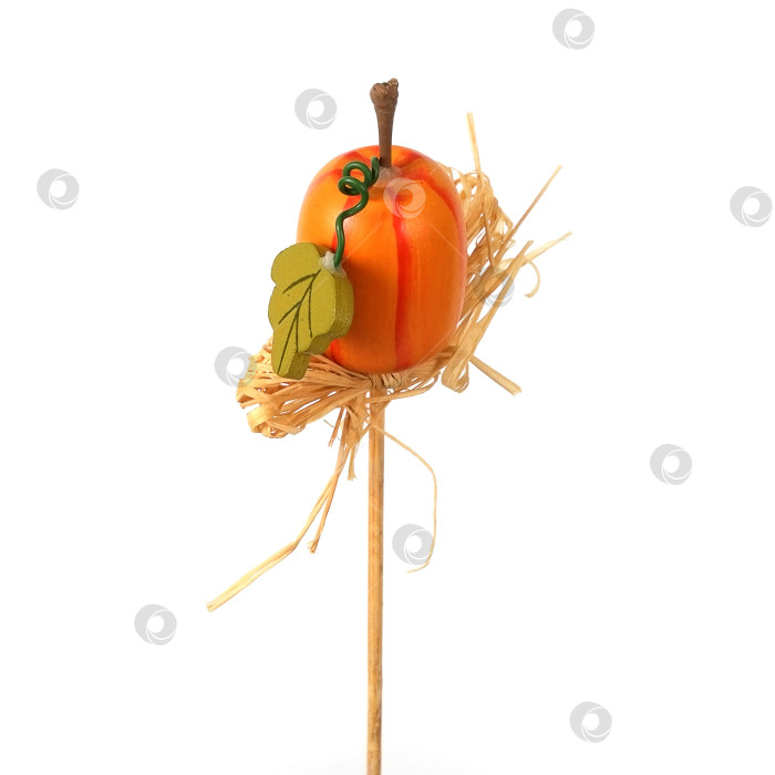 Скачать Декоративная хэллоуинская тыква Halloween, изолированная на белом фоне фотосток Ozero