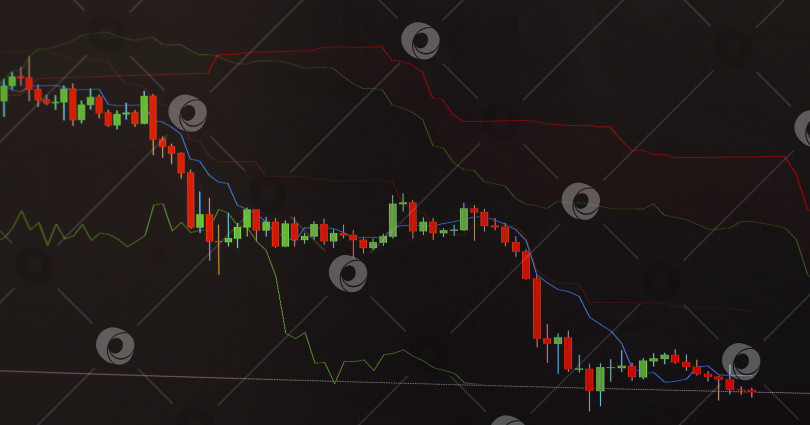 Скачать Биржевой график с индикаторами, показывающими падение рынков в течение фотосток Ozero