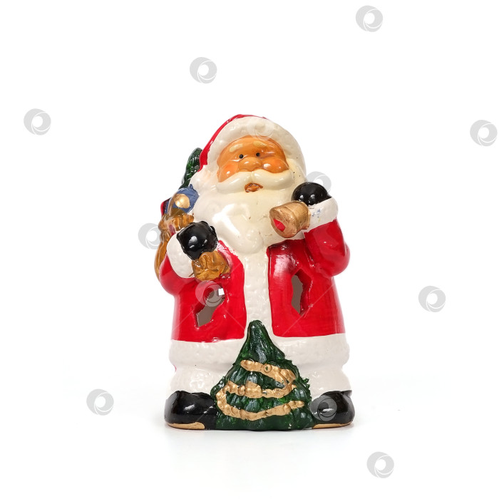 Скачать Керамический Санта-Клаус, изолированный на белом фоне фотосток Ozero