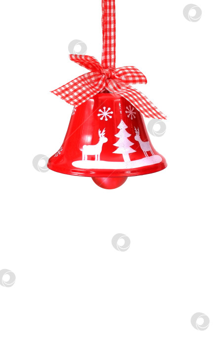 Скачать Mockup: Christmas bells toy isolated on white background фотосток Ozero