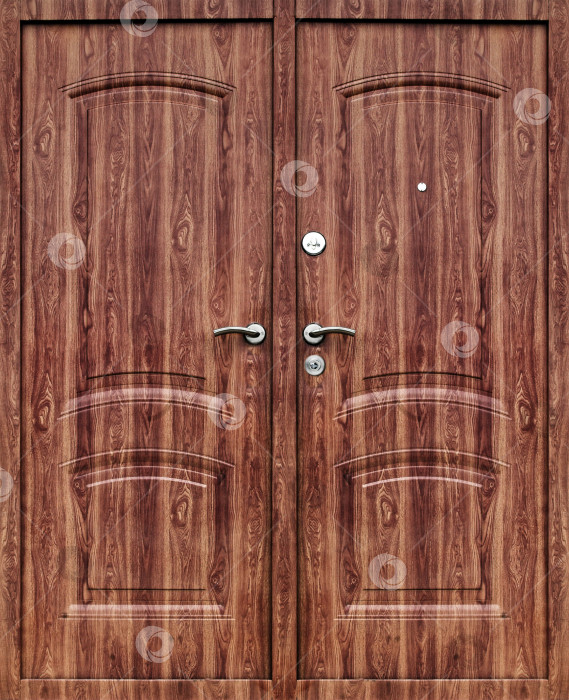 Скачать Model of double entrance metal doors isolated on white background фотосток Ozero