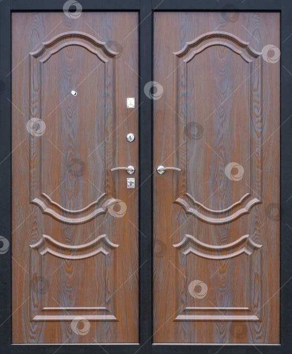 Скачать Модель двойных входных металлических дверей, выделенных на белом фоне фотосток Ozero