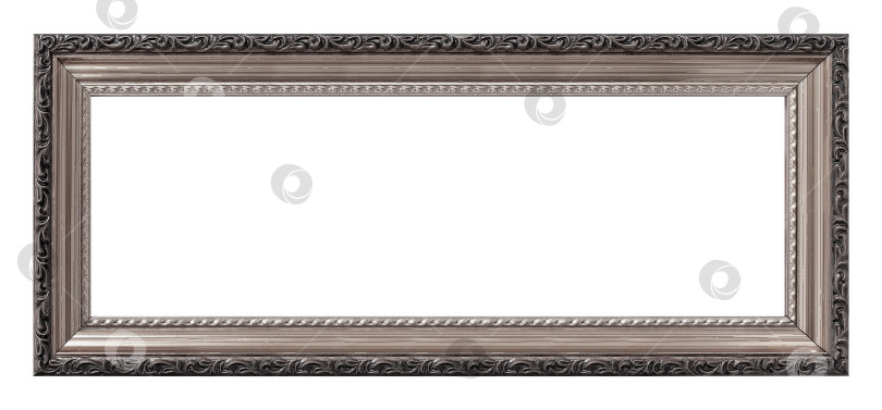Скачать Панорамная серебряная рамка для картин, зеркал или фотографий, выделенных на белом фоне фотосток Ozero