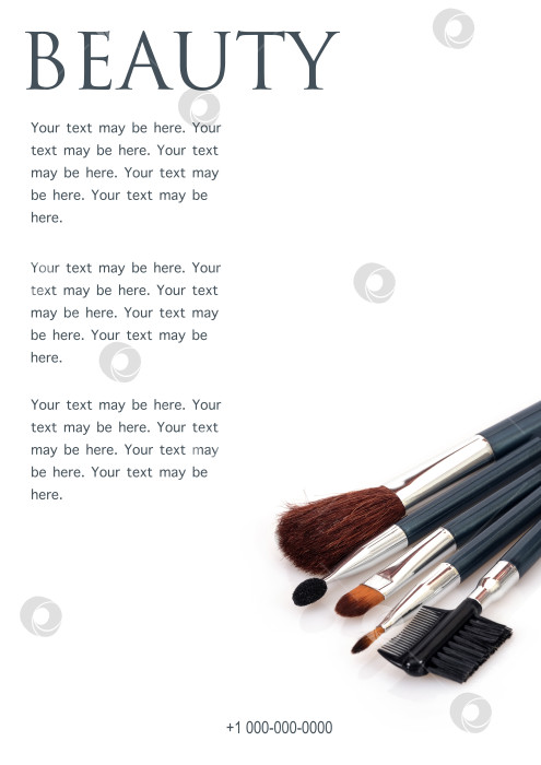 Скачать Концептуальный рекламный шаблон. Инструменты для макияжа, выделенные на белом фоне фотосток Ozero