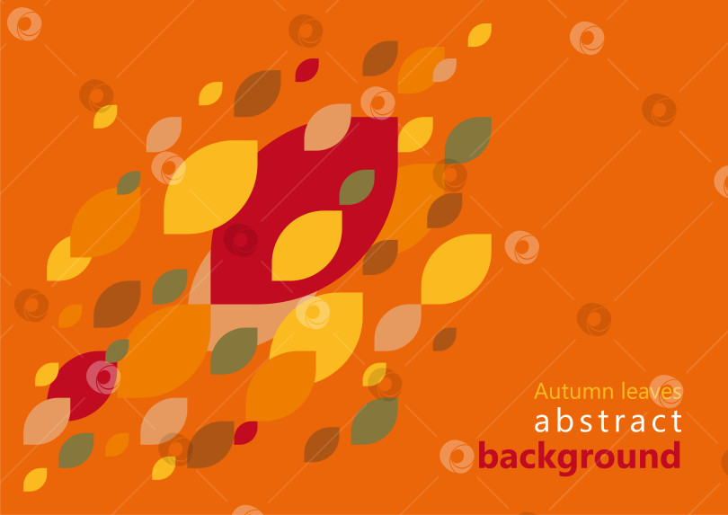 Скачать Абстрактный геометрический фон со стилизованными осенними опадающими листьями фотосток Ozero