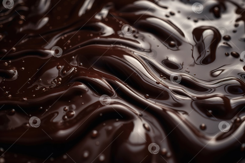 Скачать Взбитый растопленный темный шоколад, жидкий фон с мягкой коричневой текстурой. Порождающий искусственный интеллект фотосток Ozero
