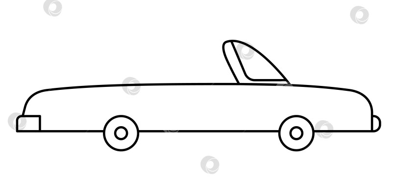 Скачать Векторный черно-белый автомобиль с откидным верхом. Забавная линия кабриолета aut фотосток Ozero
