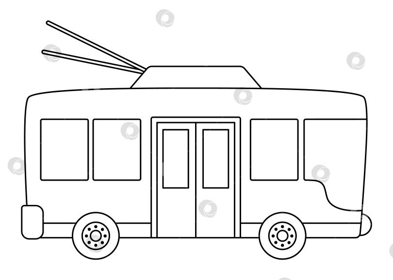 Троллейбус рисунок карандашом