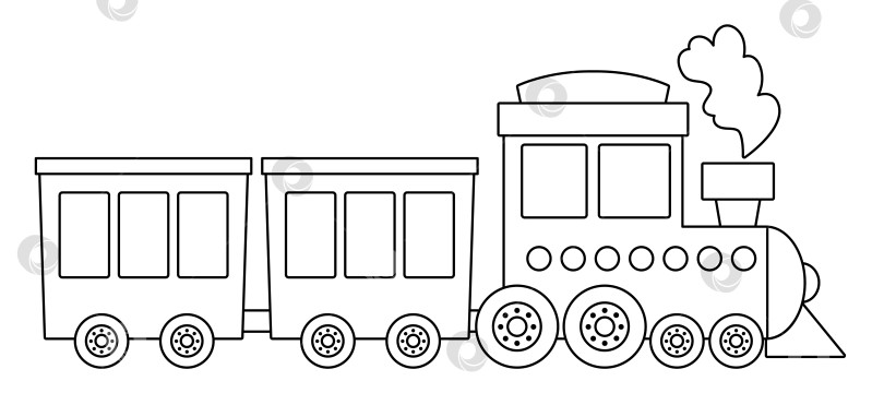 Рисуем паровозик и вагончики. Как нарисовать паровоз