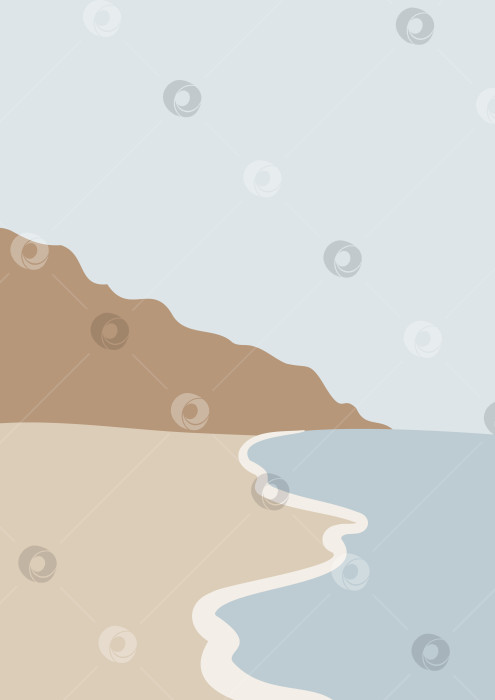 Скачать настенные принты с прибрежным пейзажем, клипарт с минималистичным пляжным плакатом, фотосток Ozero