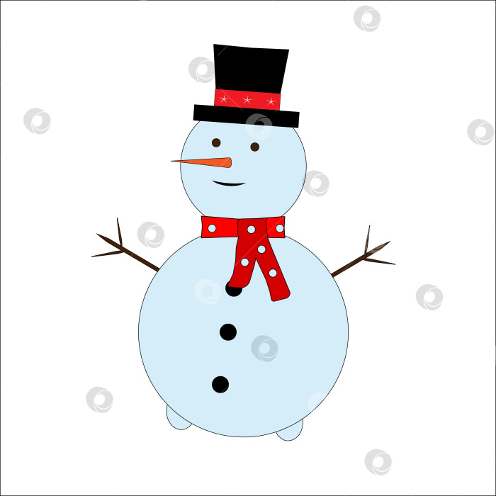 Скачать Рождественский снеговик в шапке и шарфе. фотосток Ozero
