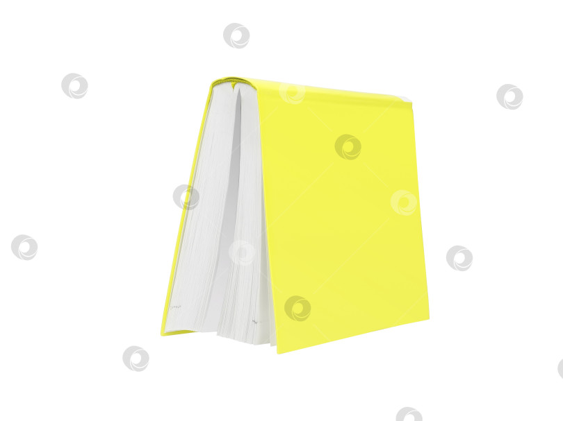 Скачать Книга в желтой обложке с белыми листами, выделенными на белом фоне фотосток Ozero