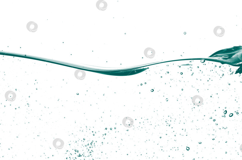 Скачать Красивый быстротекущий жидкий фон с пузырьками (изолированный макет) фотосток Ozero