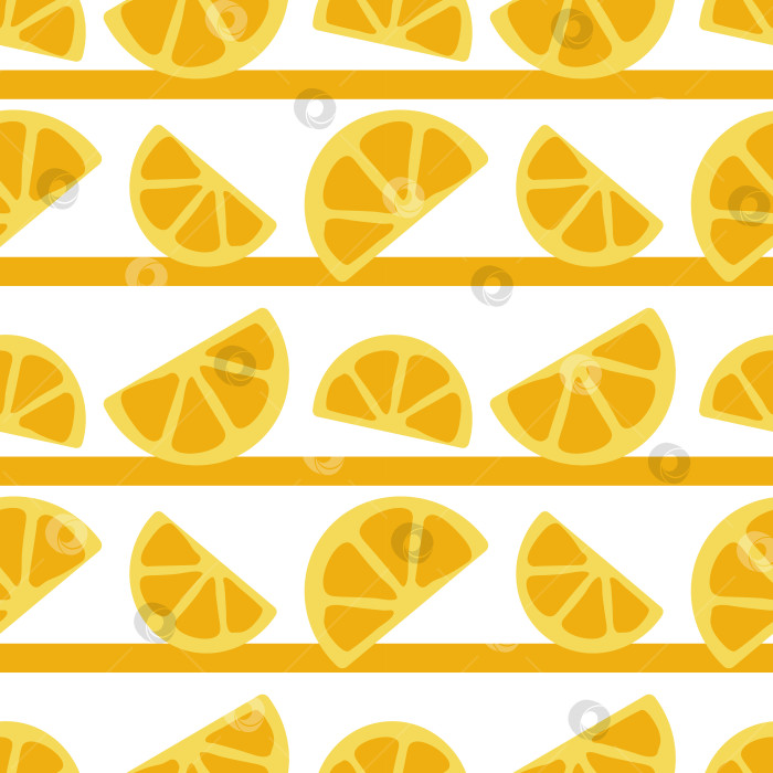Скачать Бесшовный сочный паттерн с дольками лимона фотосток Ozero