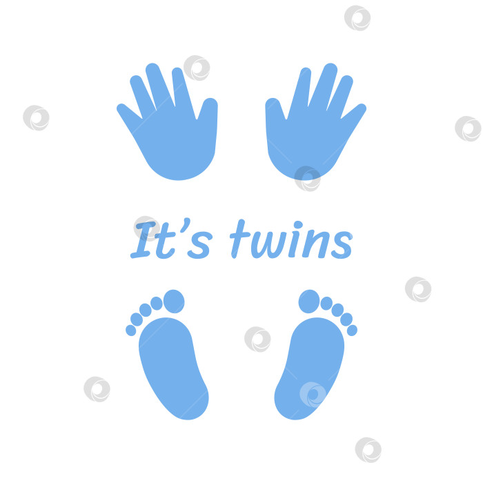 Скачать Детские шаги рук и ног. Новорожденные близнецы.Это мальчик и девочка фотосток Ozero