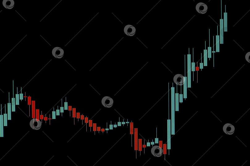 Скачать Биржевой график растущего рынка на черном фоне. Предыстория фотосток Ozero