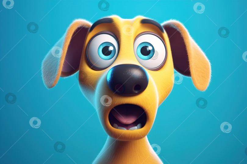 Скачать Шокированная забавная собака, испуганный питомец с круглыми большими глазами и открытым ртом фотосток Ozero