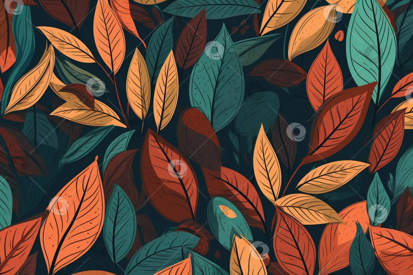 Скачать Осенний сезонный фон, темная разноцветная осенняя листва фотосток Ozero