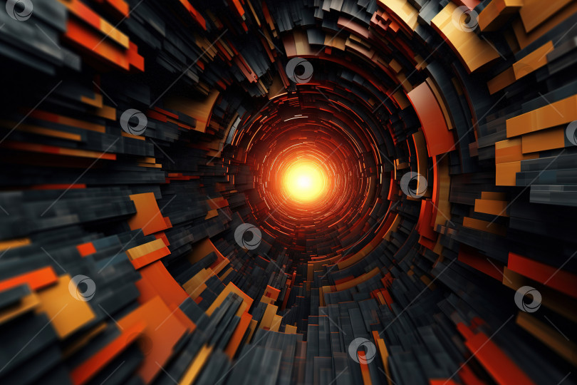 Скачать Футуристический геометрический абстрактный туннель, свет в конце фотосток Ozero
